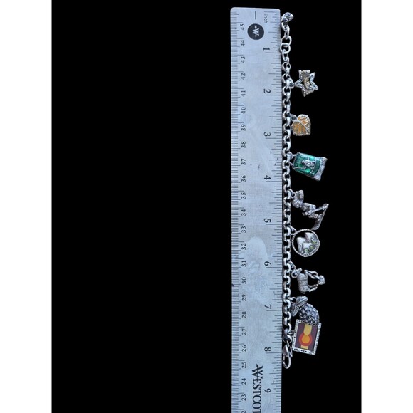 Brighton Colorado State Charm Silver Plate Bracelet Mountain Backpack Skier - Picture 3 of 3